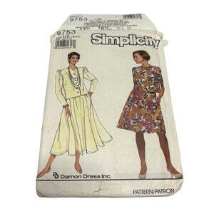 Simplicity 9753 Womens 2 Piece Dress Skirt Top Sewing Pattern U5 Size 16 18 20